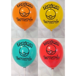 30 Bexigas - Balões Pokémon personalizadas com NOME e IDADE