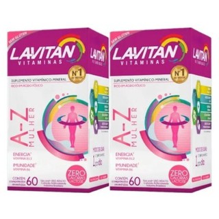 Kit 02 Lavitan AZ Mulher Cimed 60 Comprimidos Cada caixa Total 120 Comprimidos