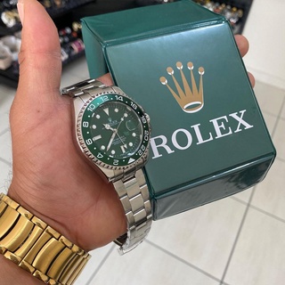 Relógio de luxo UNISSEX Rolex Verde Datador Funcional + Caixa