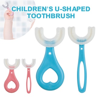Escova De Dentes Em Formato De U Para Crianças 2-12 Anos Para Limpeza Dos Dentes / Boca De Silicone Flexível