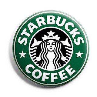 Botton Personalizado Starbucks 4,4cm - Broche Mochilas e Roupas - Modelo Coffe