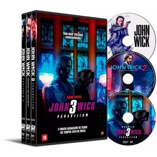 Dvd Filmes Coleção John Wick 3 Filmes Dual Áudio