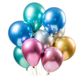 25 Unidades Balão Bexiga Metalizado Cromado Número 5 Polegadas Para Festas e Comemorações