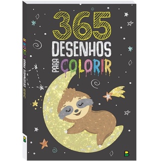 Livro Divirta-se com 365 Desenhos para Colorir - Cinza - Brasileitura