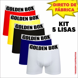 KIT 5 CUECAS LISA MICRO DRY GOLDEN BOXER-PROMOÇÃO