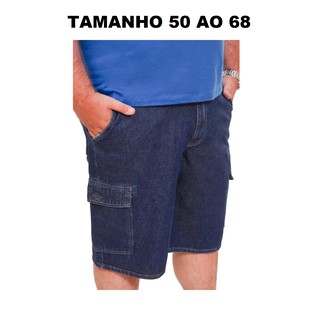 Bermuda Jeans com lycra cargo Masculina Plus Size Tamanho Grande até numero 68 ótima qualidade preço imbativel