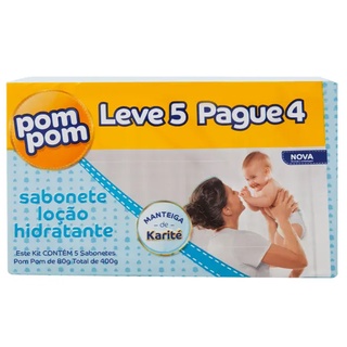 Sabonete Infantil Pom Pom Hidratante 80gr - 5 Unidades