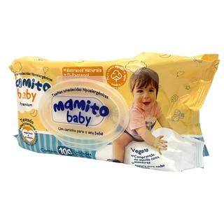 Lenços/Toalhas Umedecidas Mamito Baby Premium - 100 Unidades