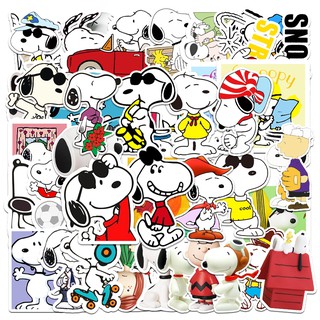50Pcs Cartoon Fashion Snoopy Waterproof Sticker Skateboarding Snowboard Retro Vinyl Sticker Graffiti Notebook Sticker