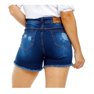 Short Jeans Moda Feminino Blogueira Cintura Alta Justo Lançamento PROMOÇÃO 2 (3)