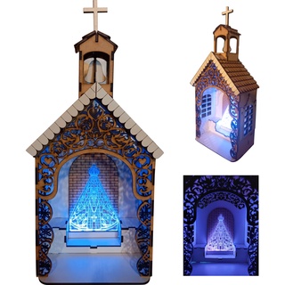 Nossa senhora Aparecida luminaria Led Abajur oratorio capela arabesco MDF Madeira exclusivo em artigo religioso (1)
