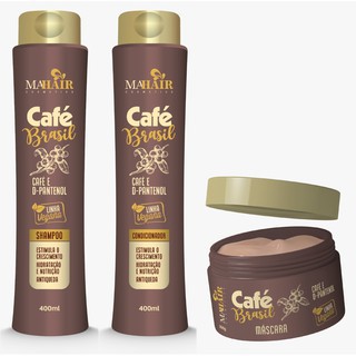 Kit Café Brasil MAHAIR - Kit Com 3 Unidades - Shampoo + Condicionador + Mascara - APOLLOS (1)