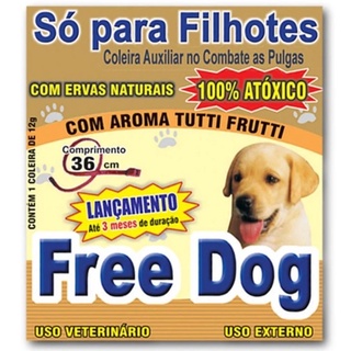 Coleira Auxiliar Preventiva Anti Pulgas Para Cães Filhotes 36cm - Free Dog