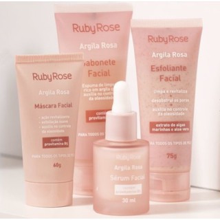 Kit Facial de Argila Rosa Ruby Rose - 4 PRODUTOS (1)