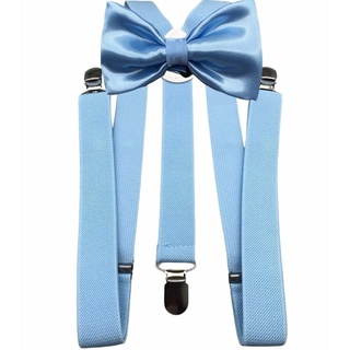 kit suspensório mais gravata borboleta azul serenity