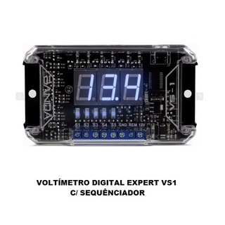 Voltimetro Digital Expert Vs1 Com Sequênciador Led Azul