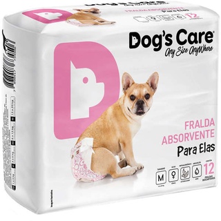 Fralda Descartável Pet Dog´s Care Cachorro Fêmea c/12 unidades Tamanho:M Para Elas
