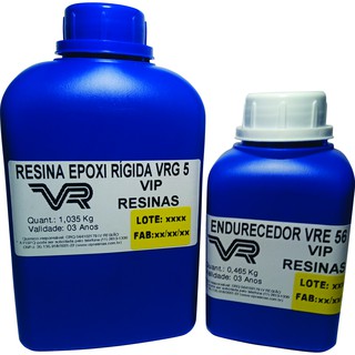 Resina Rígida VRG5 Epóxi Cristal - Kit 1,5 Kg - (Vip Resinas)
