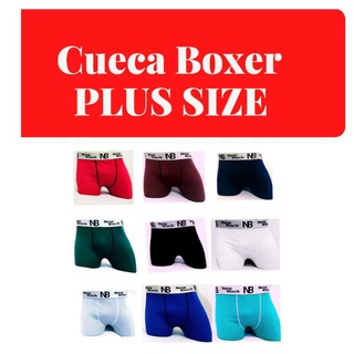 Kit 10 Cuecas Boxer Box Adulto Microfibra Lisa Extra grande Plus Size