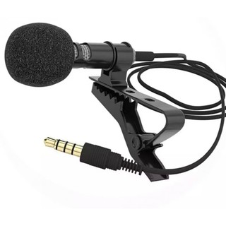 Microfone lapela Profissional P3 Presilha de Metal - Preto