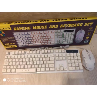 Kit Teclado Semi Mecânico Gamer Led Rgb Mouse Óptico Branco