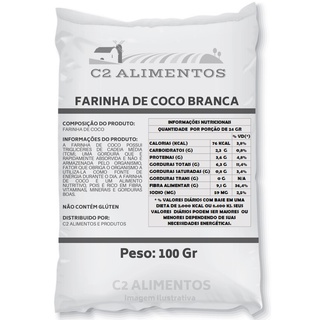 Farinha de Coco 100gr- Produto Premium a Pronta Entrega C2 Alimentos