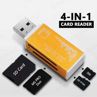 Leitor De Cartão Micro SD 4 Em 1 Colorido/De Memória Flash USB Para Memory Stick Pro Duo/T -/M2/MS