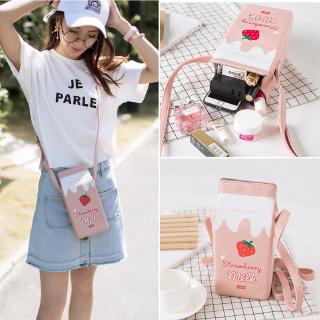 Cute Creative Fruit Milk Mini Sling Bag Women Sling Beg Large Capacity Cosmetic Mobile Phone Bag (2)