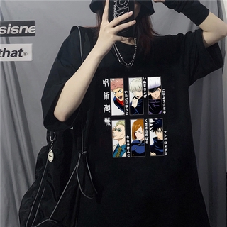 Camiseta Anime Gótica Harajuku Jiu-Jitsu Kaisen Camiseta Y2K Manga Curta