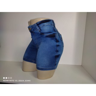 Shorts Jeans Feminino Cintura Alta Meia Coxa