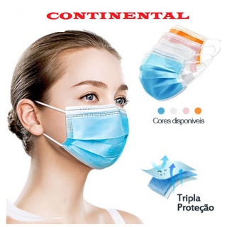Máscara Descartável Tripla Camada de Proteção Com Clip Nasal Adultos Varias Cores! (3)