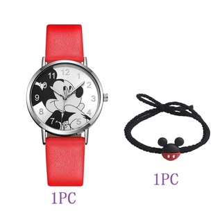 【 Watch + Bracelet 】 Cartoon Mickey Relógios De Rato Conjunto De Pulseiras Jam Tangan Wanita Perempuan (9)
