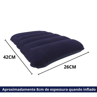 Travesseiro Almofada Inflável Portátil Viagens Acampamento 42cm (3)
