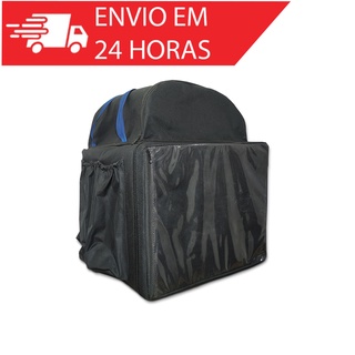 Mochila Preta Bag para Entregadores Motoboy, App, Delivery , Ifood, Rappi com Isopor Laminado 45 Litros (1)