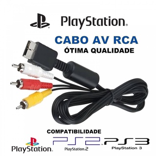 Cabo Av Audio E Video Rca Para Playstation 1, Ps2 E Ps3 2 Metros