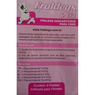 Fralda para cachorro / Fralda pet / Fralda descartável para cães e gatos. (3)