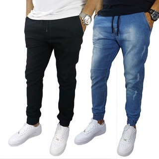 Calça Jeans Masculina Com Lycra Jogger Sarja Varias Cores