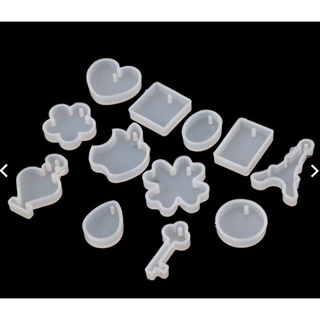 Molde de Silicone para Confeccionar Pingentes ou Chaveiros em Resina Epoxi | Formato: Diversos (Unidade) (6)