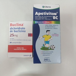 Combo Buclina 30 Comprimidos+Apetiviton BC 240ml Estimulante do Apetite Ganho de Peso