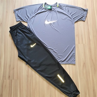 Kit Conjunto Nike Masculino Calça Jogger Com Bolsos Refletiva + Camiseta Dri Fit esportiva
