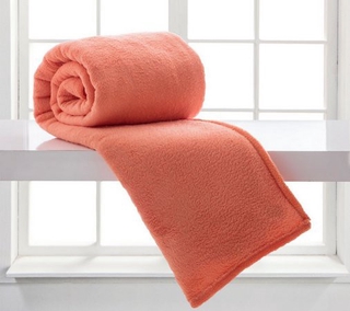 Manta Casal Padrao Soft Cobertor Microfibra Laranja