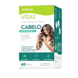 Vitaz Hair Cabelos Unhas c/60 tratamento todas idades fortalece brilho cresce (1)