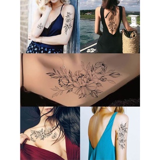 Escolher Uma Flor Moda Tatuagem Adesivos Para As Mulheres Sexy Peito Para Trás Tatuagens Temporary Falso Tatuagem (3)