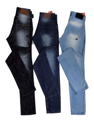 Calças Masculina Jeans Slim Fit Lycra Elastano Cores (3)