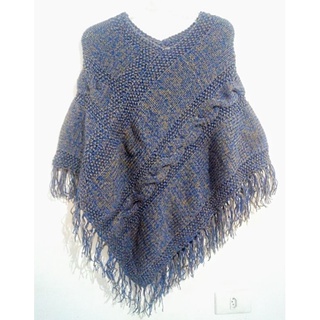 (lã grossa) Poncho de tricô feito a mão com lã flash - Blusa Colete Inverno Agasalha Moda feminina