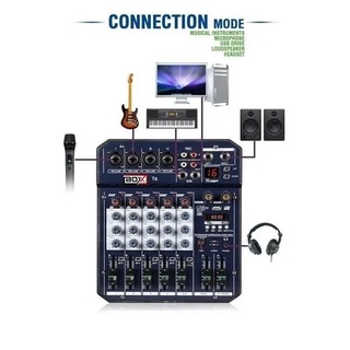 Mesa De Som Mixer 6 Canais Audio Interface Bluetooth Boxx T6 (8)