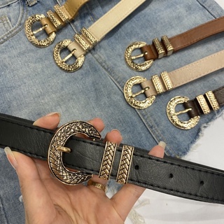 cinto feminina cinto feminino de Fivela redondo com detalha cinto de metal importado para vestido moda feminina