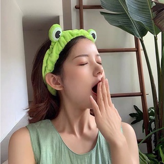 Girls Cute Cartoon Green Frog Funny Makeup Headband Elastic Hairbands Hair Hoop (3)