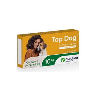 Top Dog Vermifugo Para Caes 10kg 4 Comprimidos Ouro Fino