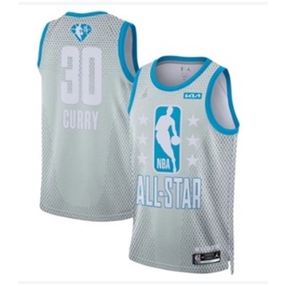 Camisa NBA pressed 2022 All star 30 # De Basquete CURRY gray-Azul